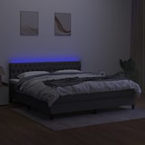 thumbnail of vidaXL Boxspringbett mit Matratze & LED Dunkelgrau 160x200 cm Stoff