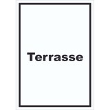 thumbnail of Terrasse Schild mit Text hochkant A0 Rückseite selbstklebend