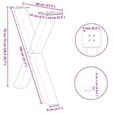 thumbnail of vidaXL Esstischbeine X-Form 3 Stk. Schwarz 80x(72-73) cm Stahl