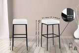 thumbnail of 2er Set Barhocker BIDAN - Kunstleder Weiß 37x37x78 cm | Barstuhl Mit Lehne Tresenhocker Tresenstuhl Kneipenhocker Kneipenstuhl
