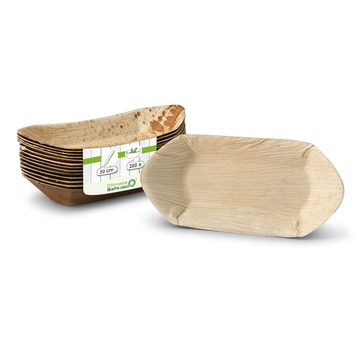 greenbox - Palmblatt Schiffchen "Palmware®" 30 cm, 200 St.