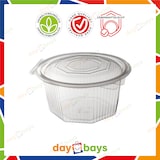 thumbnail of DayBays 500 Stk. Haushaltsbox PP 500 ml 144x140x68 mm 8 Eckig Salat-Box R8 mit anhängendem Deckel