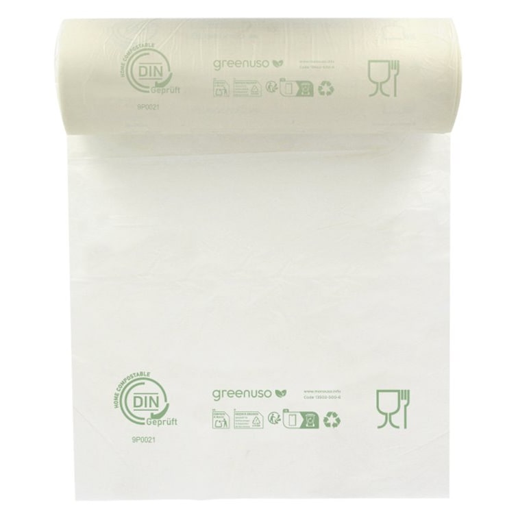 MONOUSO - Rolle mit Flachbeutel Markt Home Compost “Classic” 25x37cm 12µm (3.000 Stück)