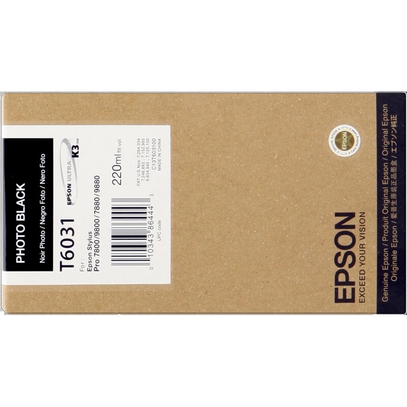 Epson Paquete único de negro fotográfico T603100, 220 ml
