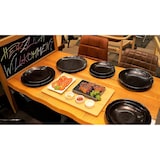 thumbnail of Morleos Hot Stone Lavastein Heißer Stein Grill Steak Stone Grillstein Heisser Stein  inkl. Teller + 3 Beilagen- Dipschalen (Weiß, 7- Teilig)