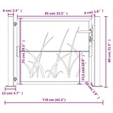 thumbnail of vidaXL Poort met grasontwerp 105x80 cm staal antracietkleurig