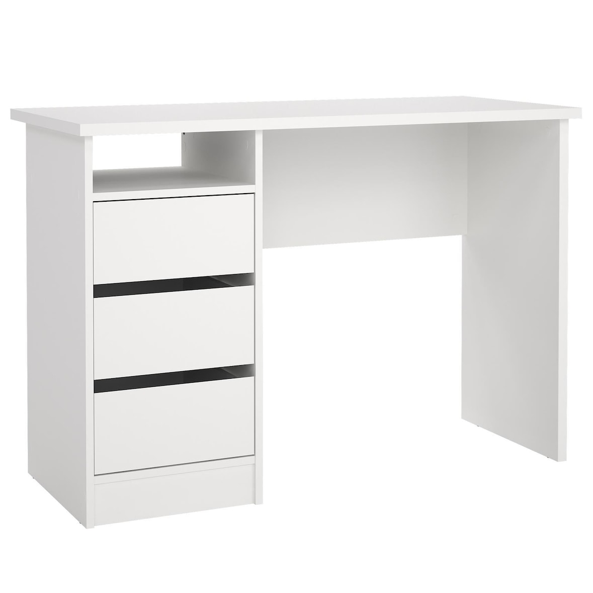 WellHome - Mesa de Escritorio con 3 Cajones en color Blanco 110 x 49 x 76 cm - Júcar White