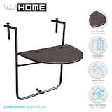 thumbnail of WellHome - Mesa de balcão na cor marrom, dobrável, 66 x 61 x 5 cm