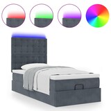thumbnail of vidaXL Ottoman-Bett mit Matratzen & LEDs Dunkelgrau 80x200 cm Samt