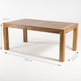 thumbnail of Mesa de exterior em madeira de teca de 180 cm, retangular, madeira de teca de grau A, tamanho: 180x100x76 cm