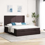 thumbnail of vidaXL Ottoman-Bett mit Matratzen & LEDs Dunkelbraun 180x200 cm Stoff
