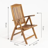 thumbnail of Conjunto muebles de madera teca, Mesa de 180 cm de largo y 6 sillones reclinables, Madera teca grado A, Tratamiento al agua aplicado