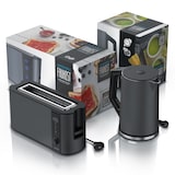 thumbnail of Arendo Frühstücks-Set, 1,5L Edelstahl Wasserkocher & 2-Scheiben Langschlitz Toaster, Grau