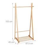 thumbnail of Relaxdays Kleiderständer mit Schuhablage, Kleiderstange, freistehend, Kleiderablage, HBT: 153x87,5x45 cm, Holz, natur