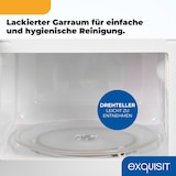 thumbnail of Exquisit Mikrowelle 20L, 1000 Watt Grill, 700 Watt, 25,5cm Drehteller, 5 Leistungsstufen, Timer, Auftaufunktion, 2 Drehregler, MW 802G schwarz