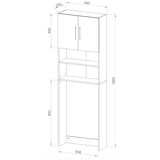 thumbnail of VCM Badmöbel Waschmaschinenschrank Jutas Weiß / Schwarz B. 64 x  H. 190 x T. 25  cm