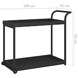 thumbnail of Barwagen Schwarz 100x45x83 cm Poly Rattan