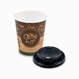 thumbnail of 100x Kaffeebecher M 'Coffee To Go' Cappuccino mit Trinkdeckel 250ml 280ml