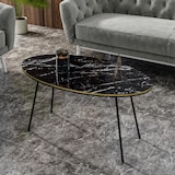 thumbnail of Couchtisch Marmor Optik Oval Schwarz 22126948
