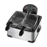 thumbnail of Clatronic FR 3195 Freidora Eléctrica Doble, 4 L, Acero Inoxidable, 2 Cestas Pequeña y 1 Cesta Grande, Desmontable, 2000W, Nero/Argento