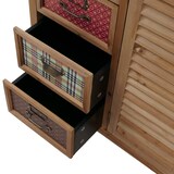 thumbnail of Cassettiera apotecaria HWC-O63, armadio Cassettiera portaetichette per persiana vintage shabby 80x91x40cm ~ corpo naturale