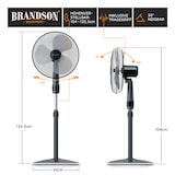 thumbnail of Brandson Standventilator mit Fernbedienung 50W, leise, Ventilator höhenverstellbar, 30° neigbar , 3 Geschwindigkeitsstufen, Oszillation ca. 90°