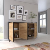 thumbnail of Aparadores para salón, 156x91x35 cm, 3 Puertas, Diseño industrial, Roble y negro