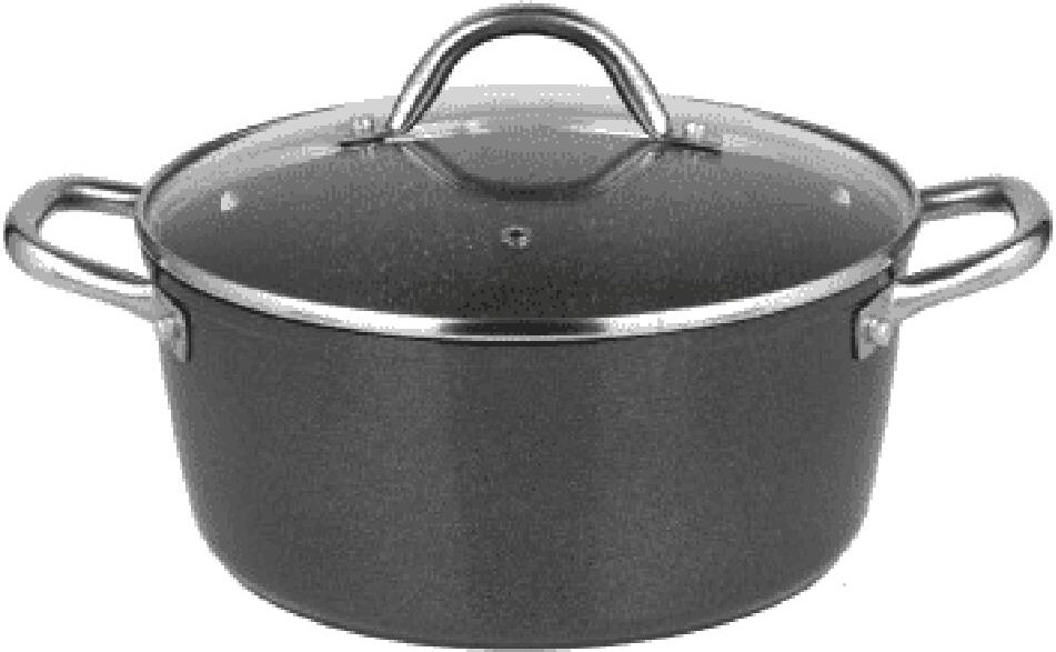Kochtopf Fleischtopf mit Deckel Ø28cm Induktion Marmorbeschichtung Suppentopf Pfanne Edelstahl