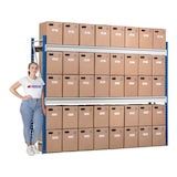 thumbnail of PROREGAL Weitspannregal MAXIMUS Pro | Grundregal | HxBxT 400x150x120cm | 5 Ebenen | Spanplatten-Fachboden | Fachlast 850kg | Lichtblau/Lichtgrau