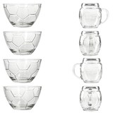 thumbnail of 3tlg Fußball Set Biergläser 0,5L geeicht & Schale Ball-Relief Krug aus Glas Bowl