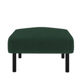thumbnail of Fußhocker Cordstoff Smaragdgrün 56x51x39 cm, weich gepolstert mit Metallgestell