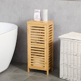 thumbnail of kleankin mueble auxiliar de baño de bambú armario de baño con estantes ajustables mueble de almacenaje para salón cocina antivuelco 30x19,9x70 cm
