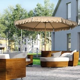 thumbnail of 4goodz Parasol met Volant en kantfranjes Ø264 cm - kantelbaar - Houtlook - kaki