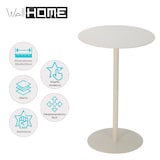 thumbnail of WellHome - Mesa auxiliar redonda de hierro blanco 35x35x53cm