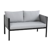 thumbnail of Möbilia 4-tlg. Garten-Sitzgruppe | 2-Sitzer, 2 Sesse, 1 Couchtisch | Stahl schwarz, Glas und Olefin in grau | 28020040 | Serie GARTEN