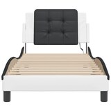 thumbnail of vidaXL Bettgestell mit LED Weiß und Schwarz 90x200 cm Kunstleder