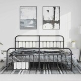 thumbnail of vidaXL Bedframe met hoofd- en voeteneinde metaal zwart 183x213 cm