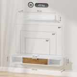 thumbnail of HOMCOM mueble de salón con estante de pared mueble de TV armario compartimentos orificios para cables para televisión de pared 120x24x16 cm blanco