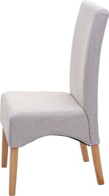 thumbnail of Esszimmerstuhl Latina, Küchenstuhl Stuhl, Stoff/Textil MVG-zertifiziert ~ creme-beige, helle Beine