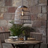 thumbnail of Lampenschirm BELL Rattanstil outdoor mit E27 Fassung H: 50cm grau für Außen