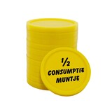 thumbnail of CombiCraft 1/2 consumptie munten bedrukt Ø23mm - Geel - 100 stuks