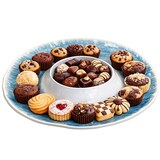 thumbnail of JO Servierplatte Ø 35,5 cm runde Snack- & Dipplatte Melamin blau weiß Antipasti