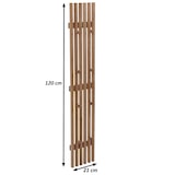 thumbnail of MCA Panel de armario HWC-P56, armario de pared Barra de armario armario de madera, 8 ganchos madera maciza 120x21cm, roble