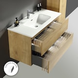 thumbnail of Alpenberger Waschbecken mit Unterschrank 100 cm Breit | Waschtisch mit Waschbeckenbeckenunterschrank | Badmöbel Set mit Led-Badspiegel mit Beleuchtung