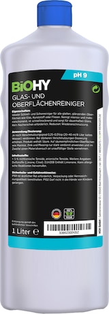 Eine Flasche mit Reinigungsmittel.