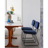 thumbnail of Juego de 2 sillas de diseño MATYS en pana azul.