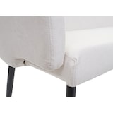 thumbnail of Sitzbank HWC-L13, Esszimmerbank Bank Polsterbank Garderobenbank Rückenlehne Armlehne Stoff/Textil 133cm ~ creme-weiß