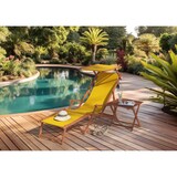 thumbnail of Sonnenliege gelb Liegestuhl Fußteil Sonnendach Kissen Holz Deckchair Gartenmöbel 10-302 F S KH