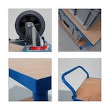 thumbnail of PROREGAL Chariot à plateaux Pro avec 2 plateaux | HxLxP 95x50x97cm | Capacité de charge 400kg | Bleu