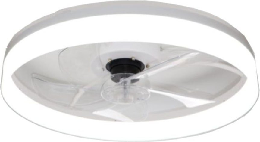 Ventilateur de plafond avec lumière, silencieux DC, télécommande, BLANC, Ø 50cm, tonalité lumineuse réglable et dimmable.